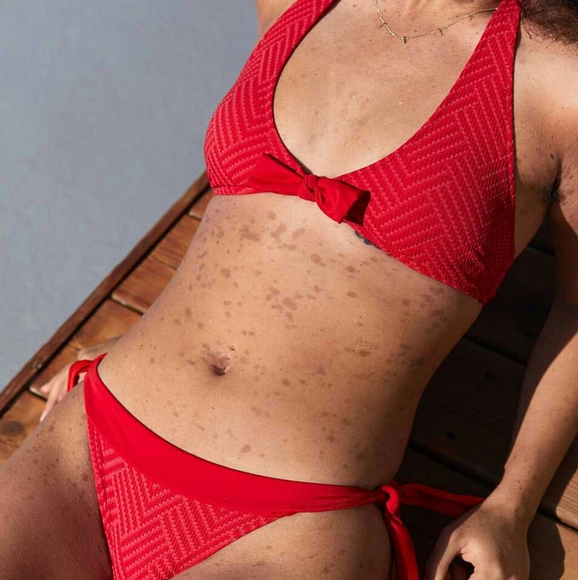 🌱HOST PICK🌱Aerie Jacquard Halter Tie Bikini Top - Picture 2 of 6